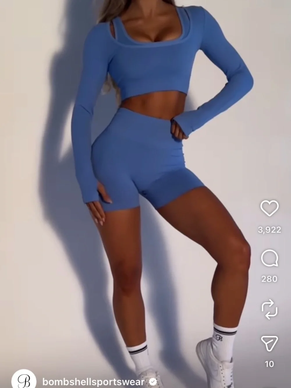 Bombshell Sportswear Blue v back Shorts